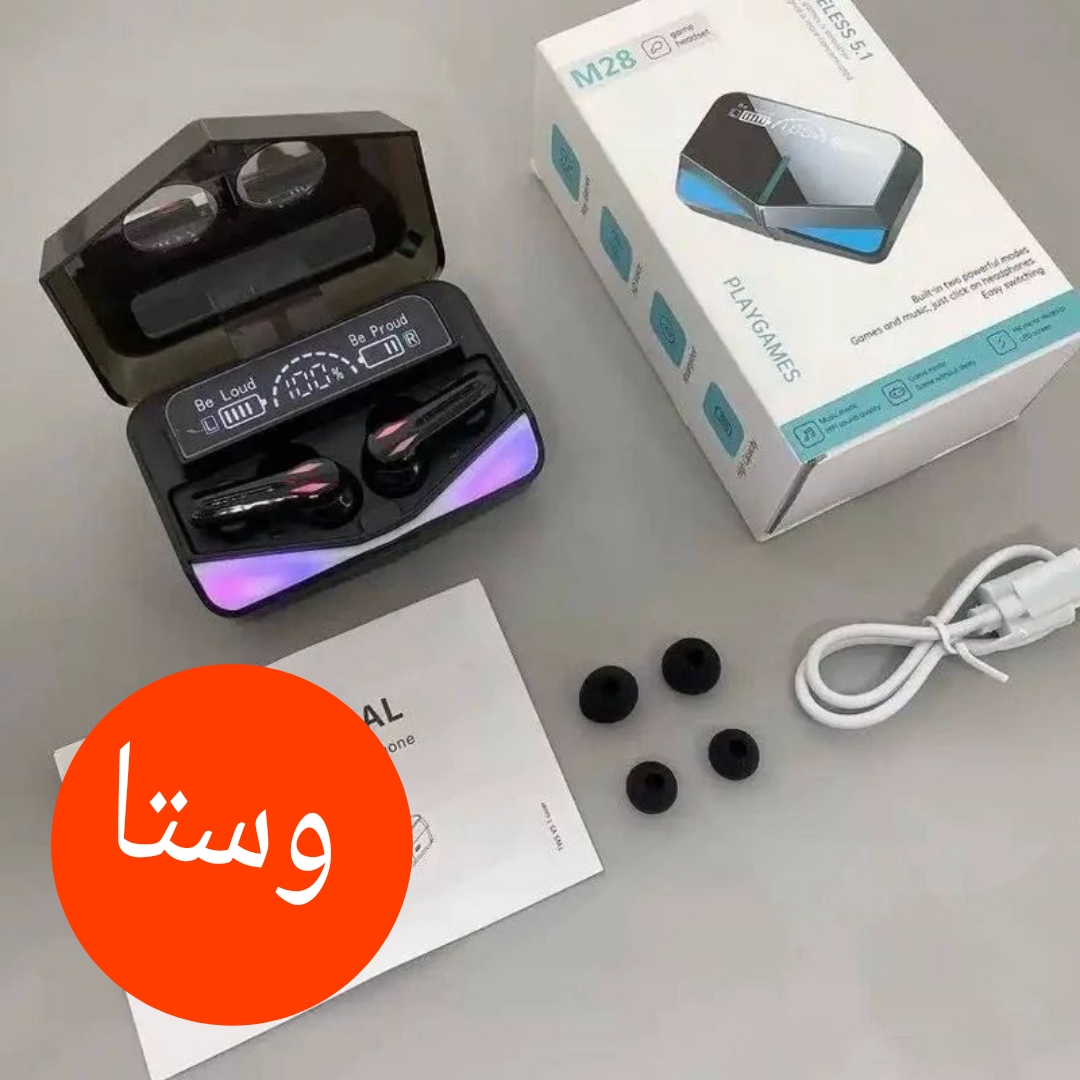 ایرپاد هندزفری بلوتوثی پاور بانک دار مدل m28